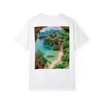 Tropical Cove View Through Rocky Cave