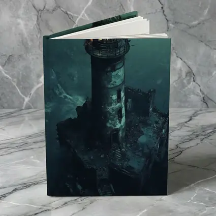 Ruined Lighthouse Dark Stormy Coastal Night