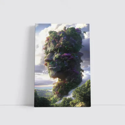 Giant Forest Face Surreal Sky Fantasy