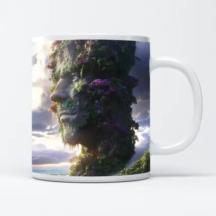 Giant Forest Face Surreal Sky Fantasy