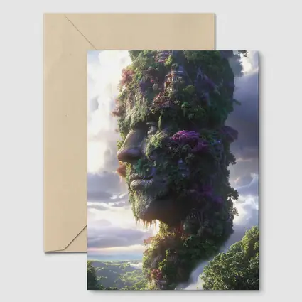 Giant Forest Face Surreal Sky Fantasy