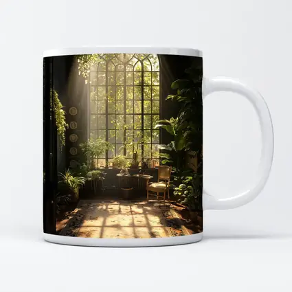 Sunlit Indoor Garden Arched Window Room