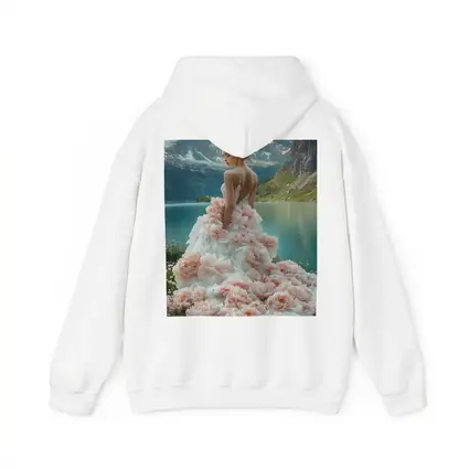 Woman Peony Gown Mountain Lake Fantasy