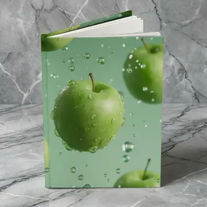 Fresh Green Apples Floating Water Drops
