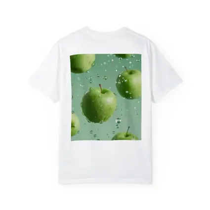 Fresh Green Apples Floating Water Drops