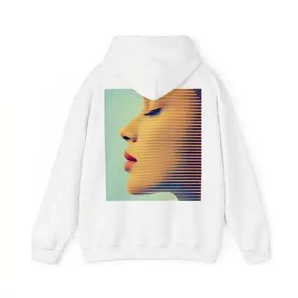 Woman Face Profile Striped Pop Art