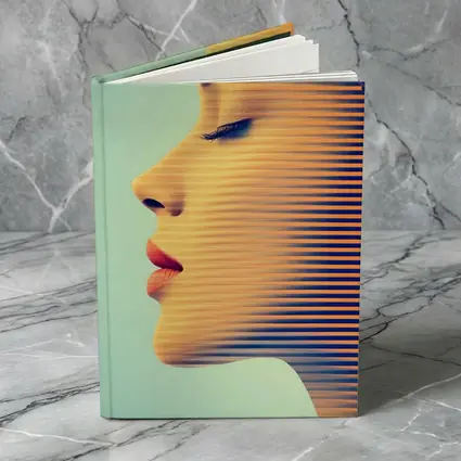 Woman Face Profile Striped Pop Art
