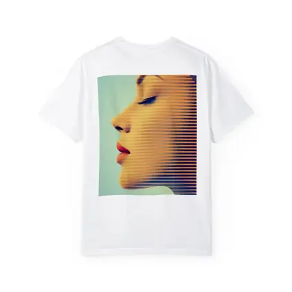 Woman Face Profile Striped Pop Art