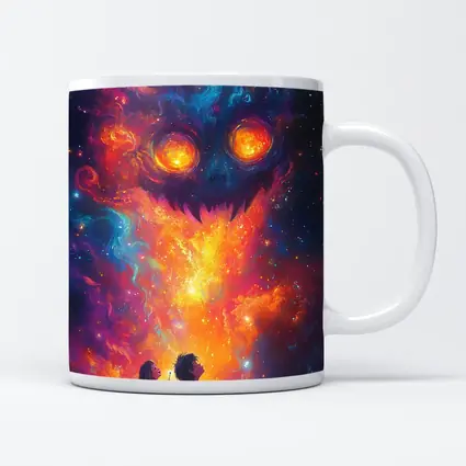 Children Facing Cosmic Monster Galaxy Art