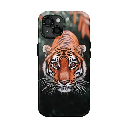 Bengal Tiger Face Green Jungle Foliage