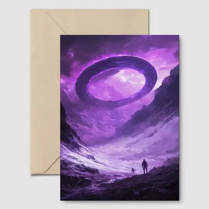 UFO Spaceship Over Alien Rocky Canyon