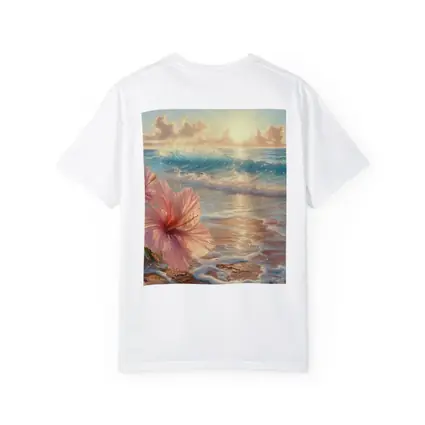 Pink Hibiscus Flower Tropical Beach Sunrise