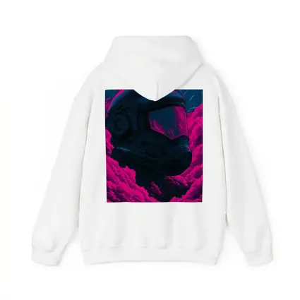 Astronaut Helmet Pink Neon Dark Clouds