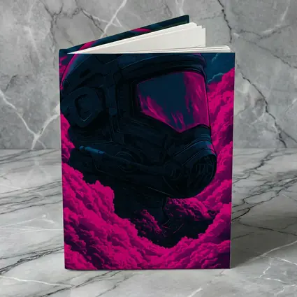 Astronaut Helmet Pink Neon Dark Clouds