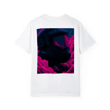 Astronaut Helmet Pink Neon Dark Clouds