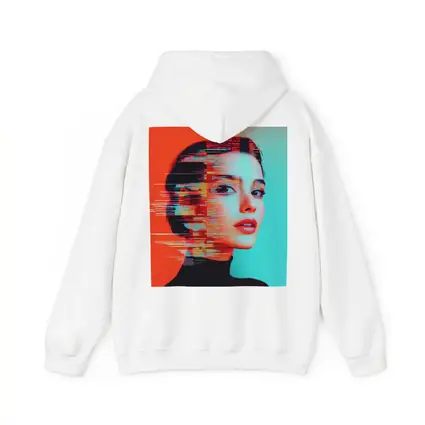 Woman Portrait Glitch Art Red Teal