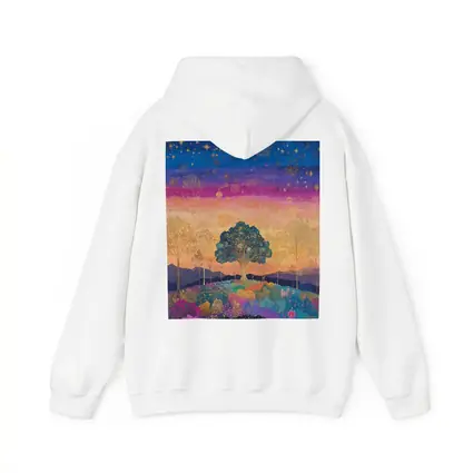 Magical Tree Starry Night Colorful Landscape Art