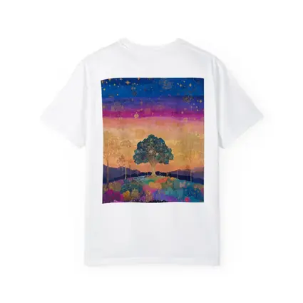 Magical Tree Starry Night Colorful Landscape Art