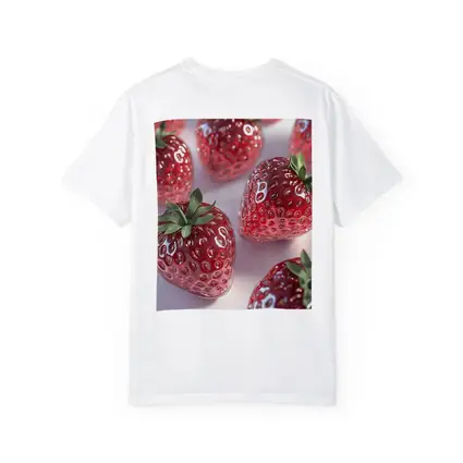 Glass Strawberries Shiny Red on White