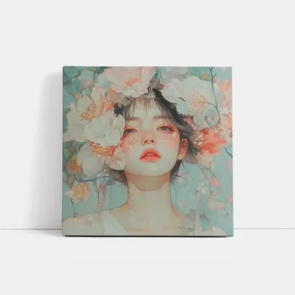 Anime Girl Portrait Surrounded By Flowers