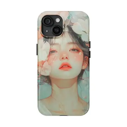 Anime Girl Portrait Surrounded By Flowers