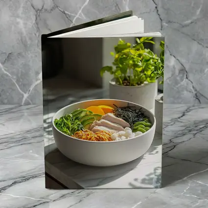 Asian Poke Bowl Sunny Kitchen Setting