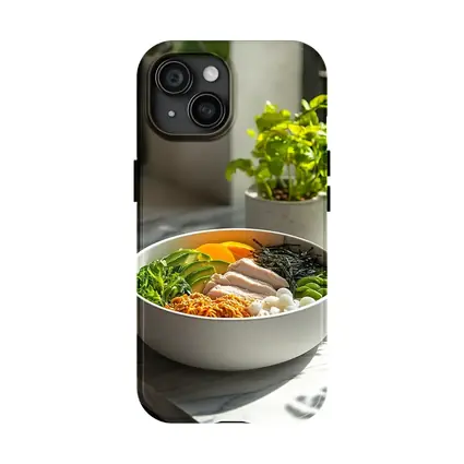 Asian Poke Bowl Sunny Kitchen Setting