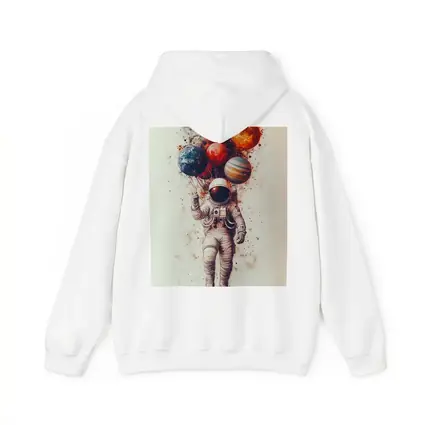 Astronaut Floating With Planet Balloons Art