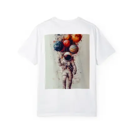 Astronaut Floating With Planet Balloons Art