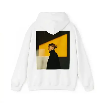 Woman Black Turtleneck Yellow Light Minimalist Portrait