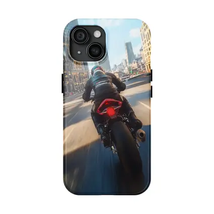 Sport Bike Rider Speeding Through City Streets