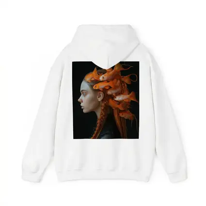 Woman Portrait Goldfish Hair Surreal Dark