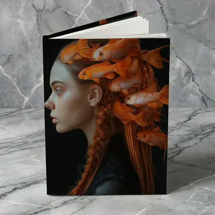 Woman Portrait Goldfish Hair Surreal Dark