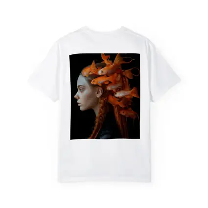 Woman Portrait Goldfish Hair Surreal Dark