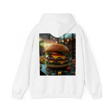 Double Cheeseburger Glowing Restaurant Background