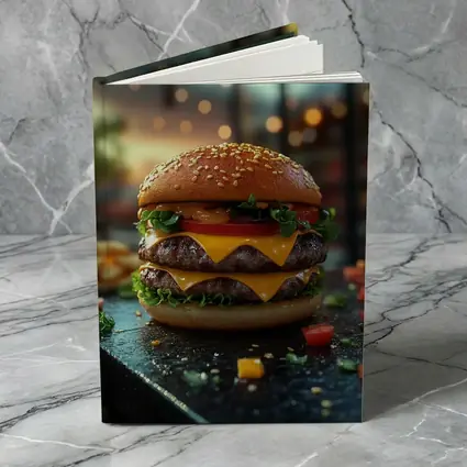 Double Cheeseburger Glowing Restaurant Background