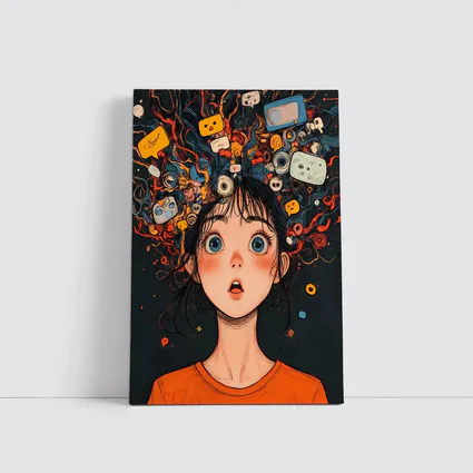 Anime Girl Mind Overloaded Social Media Art