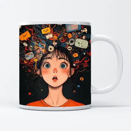 Anime Girl Mind Overloaded Social Media Art