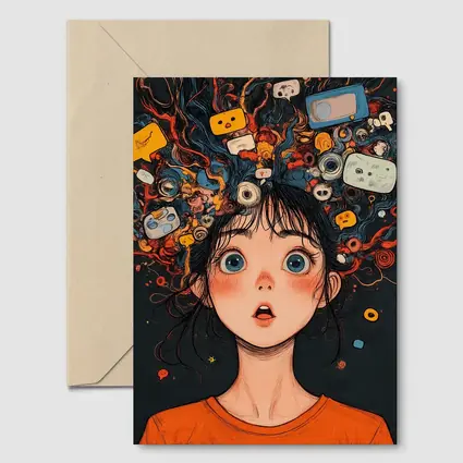 Anime Girl Mind Overloaded Social Media Art