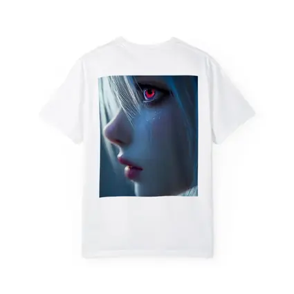 Anime Girl Blue Hair Red Glowing Eye
