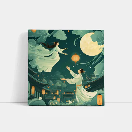 Chinese Moon Festival Legend Illustration Night Sky
