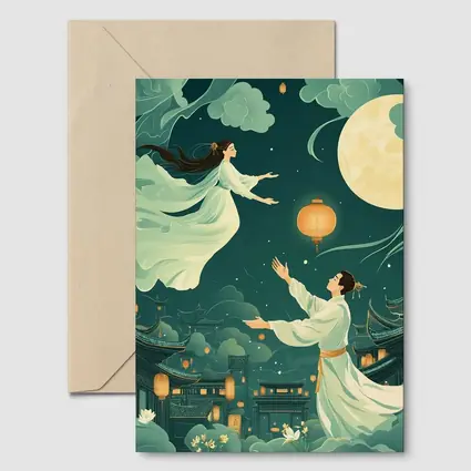 Chinese Moon Festival Legend Illustration Night Sky