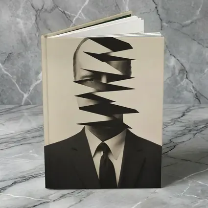 Fragmented Man Portrait Surreal Black White