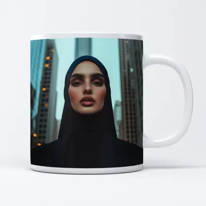 Woman in Hijab City Skyline Portrait