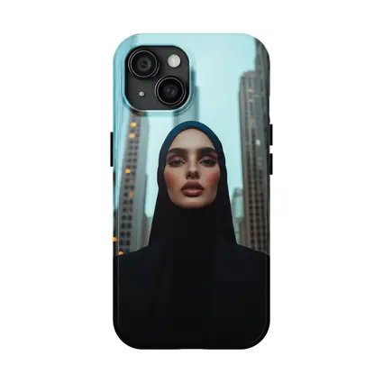 Woman in Hijab City Skyline Portrait