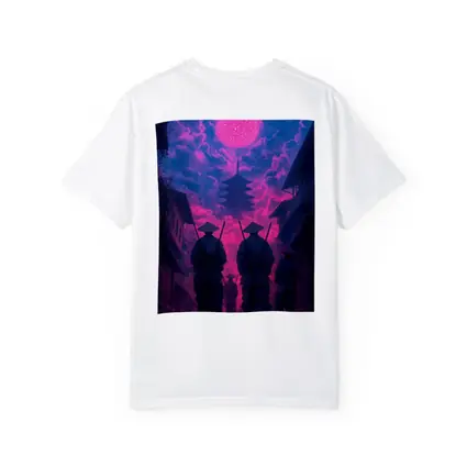 Samurai Warriors Walking Neon Pink Night