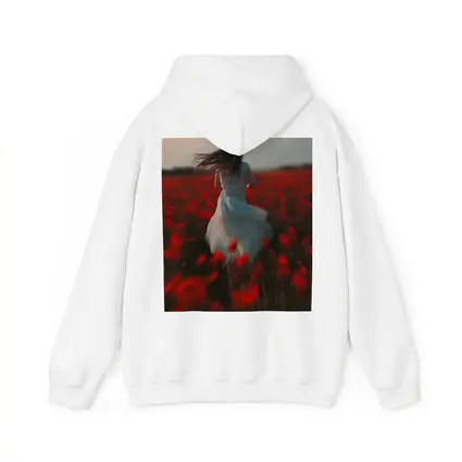 Woman Running Through Red Poppy Field