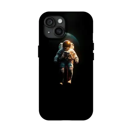 Astronaut Floating in Dark Space Earth