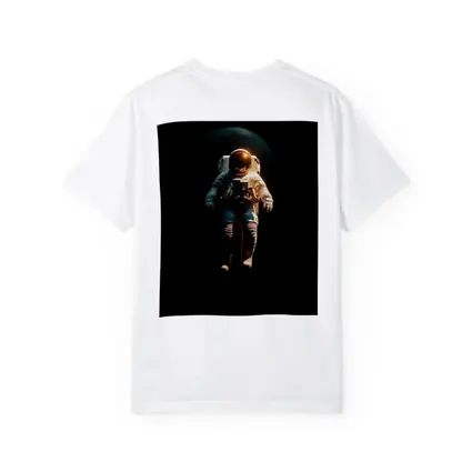 Astronaut Floating in Dark Space Earth