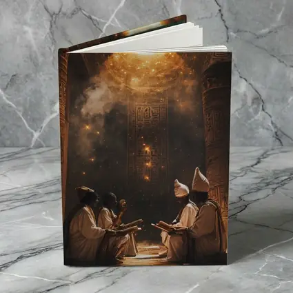 Ancient Egyptian Priests Ritual Glowing Temple